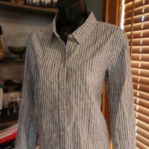 ."Bungalow" Chambray Striped Button Down Top from Lucky Brand